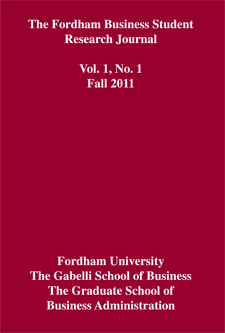 Fordham Business Student Research Journal Volume 1, Issue 1: Fall 2011
